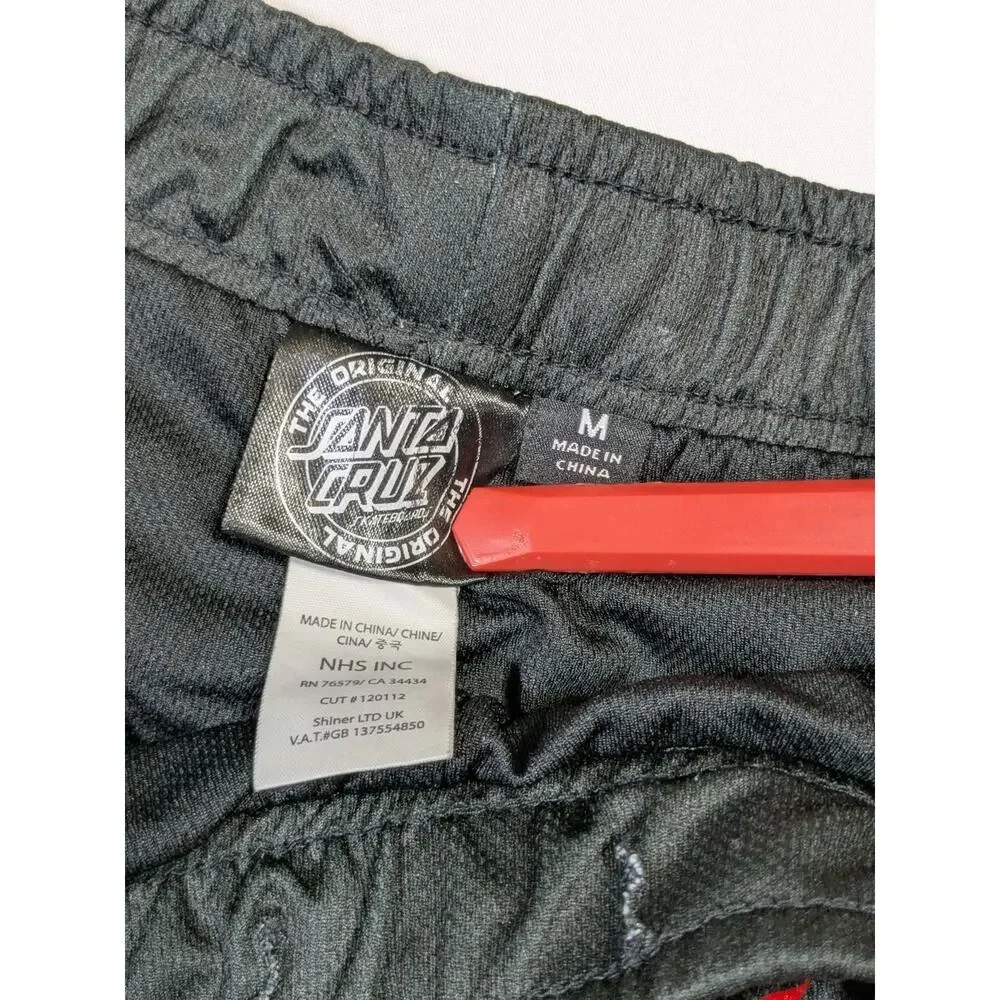 Rare Santa Cruz Basketball Shorts Men's Medium Skate Surf Y2k Flames Stripes 73